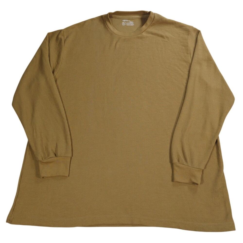 Vertical Sport Mens 3XL Tan Thermal Shirt Long Sleeve Waffle Knit Cotton Blend